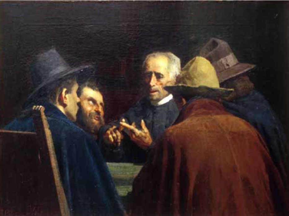 Discussione in canonica di Giuseppe da Volpedo