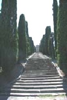 La lunga scalinata che porta al santuario P. Raffaele da Mestre