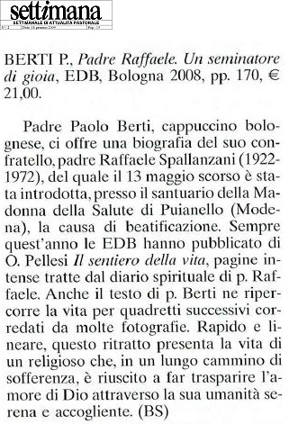 recensioni p. Raffaele da Mestre, un seminatore di gioia